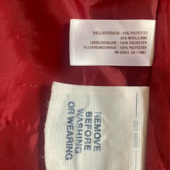 Infant Red Wool Coat Sz 12-18 mos. Old Navy - Picture 6 of 7